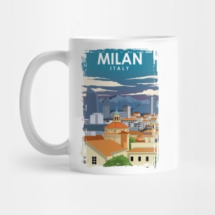 Milan Italy Vintage Minimal Retro Travel Poster Mug